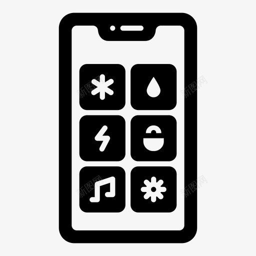 移动应用程序应用程序家庭控制图标svg_新图网 https://ixintu.com 字形 家庭 应用程序 手机 控制 智能 智能家居 移动