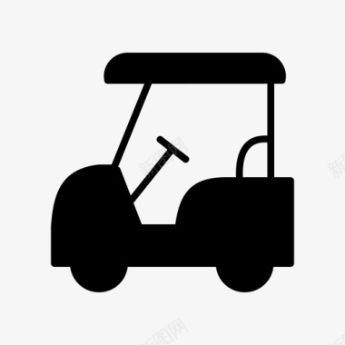 高尔夫球车推轮廓图标图标
