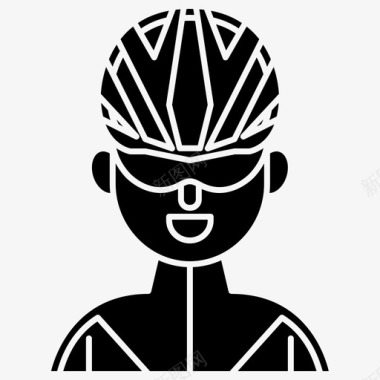 骑自行车头像人图标图标