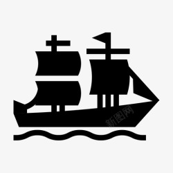 帆船符号帆船海洋运输图标高清图片