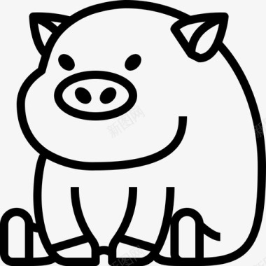 猪动物动物化身图标图标