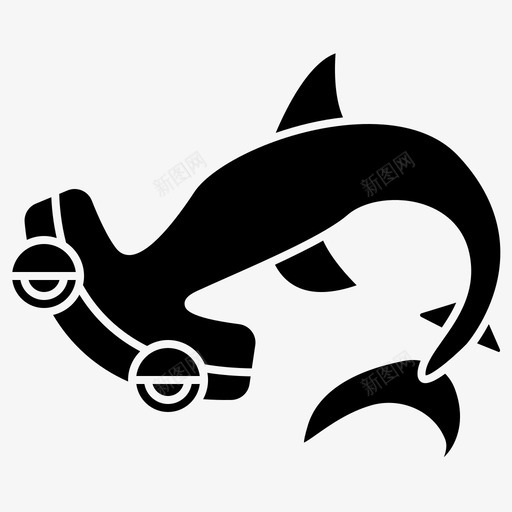鲨鱼危险锤头鲨图标svg_新图网 https://ixintu.com aquatic1 危险 捕食 海洋 锤头 雕文 食者 鲨鱼