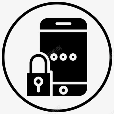 安全码加密手机保护图标图标