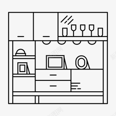 货架单元家具客厅图标图标