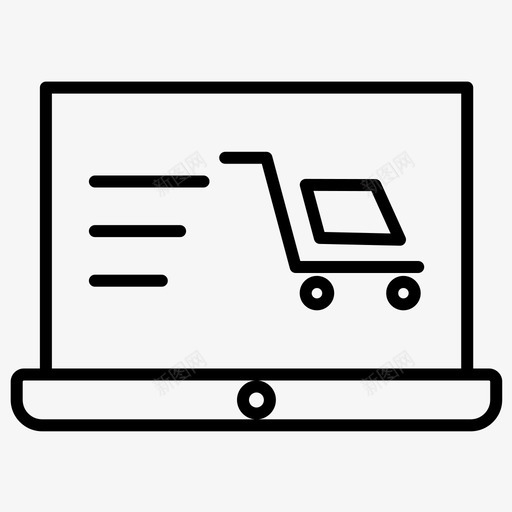 在线笔记本电脑在线购物图标svg_新图网 https://ixintu.com lineset98 在线 在线购物 电脑 笔记本 粗体 营销