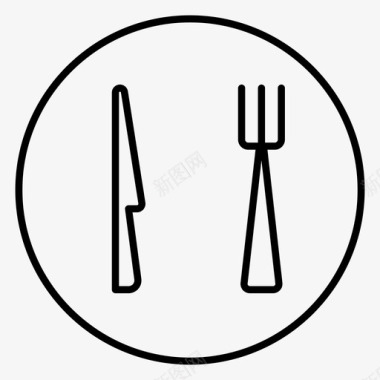 晚餐食物酒店图标图标