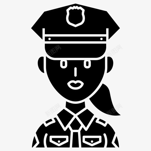 女警察警察执法图标svg_新图网 https://ixintu.com 女性 女警察 执法 法律 职业 警官 警察 雕文