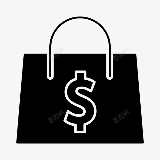 购物袋购买营销图标svg_新图网 https://ixintu.com 办公字形2 营销 购买 购物袋 销售