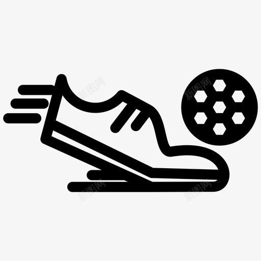 足球游戏鞋图标svg_新图网 https://ixintu.com 游戏 足球 运动 运动和极粗线条集51 鞋