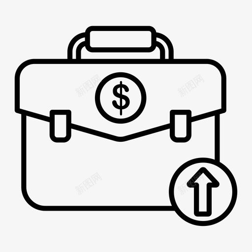 公文包业务货币图标svg_新图网 https://ixintu.com 业务 企业财务概要 公文包 增加 财务 货币