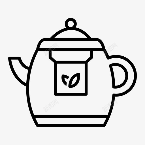 茶壶煮沸陶瓷图标svg_新图网 https://ixintu.com 滤网 煮沸 茶包 茶壶 茶线 陶瓷