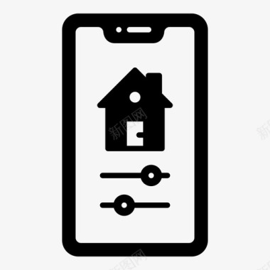 智能手机主页房屋房地产图标图标