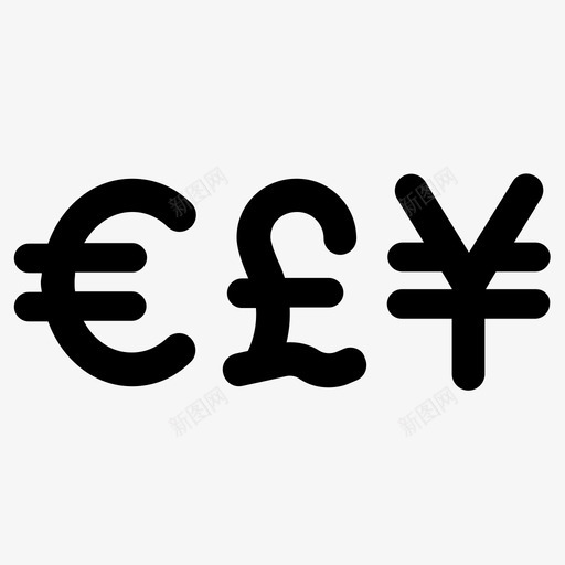 货币欧元外汇图标svg_新图网 https://ixintu.com 外汇 日元 欧元 英镑 货币