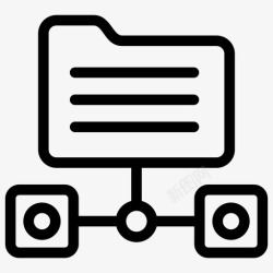 数据结构图标矢量图联机文件夹网络数据结构文件夹结构图标高清图片