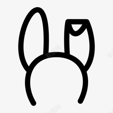折叠兔子耳朵服装头带图标图标