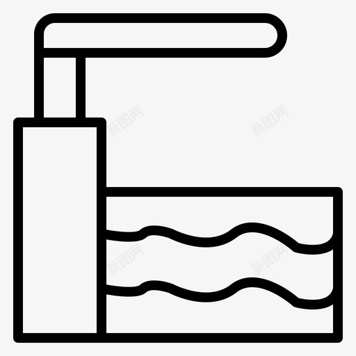 游泳池跳板水图标svg_新图网 https://ixintu.com 建筑物 游泳池 跳板