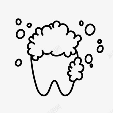 牙齿和肥皂泡沫牙齿护理牙科图标图标