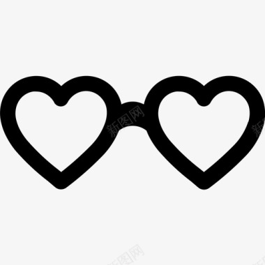 心形眼镜爱情书呆子图标图标
