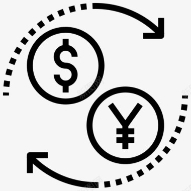 货币兑换商业数字游牧图标图标