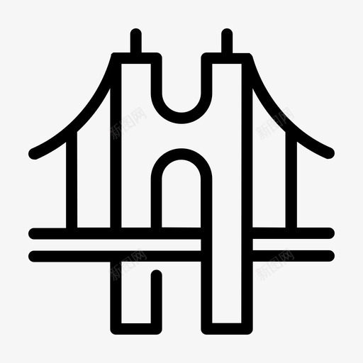 旧金山大桥金门大桥图标svg_新图网 https://ixintu.com 地标 地标和城市标志 大桥 旧金山 金门大桥