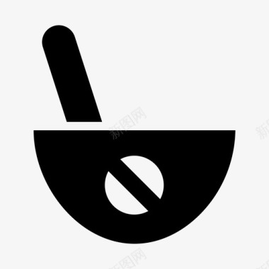 研钵和杵碗草药图标图标