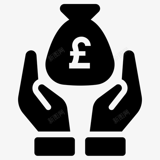 英镑货币钱袋图标svg_新图网 https://ixintu.com 英镑 货币 钱袋
