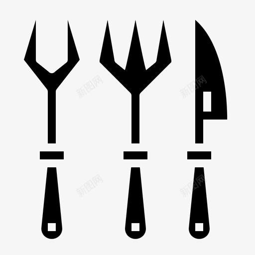 餐具食品金属图标svg_新图网 https://ixintu.com 固体 工具 派对 烧烤 金属 食品 餐具