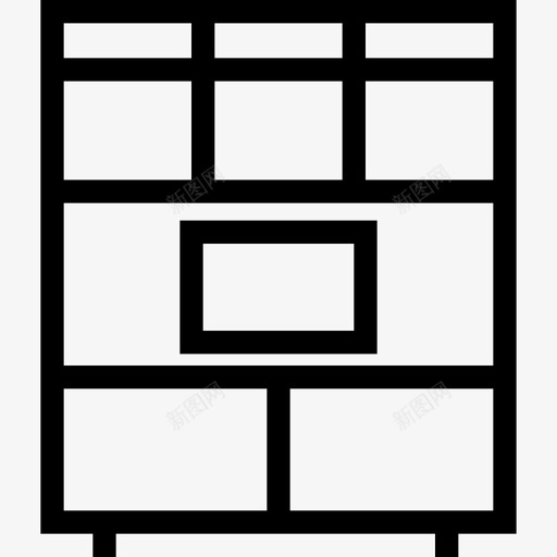 橱柜卧室家用电器图标svg_新图网 https://ixintu.com 储藏室 卧室 家庭内部橱柜轮廓 家用电器 橱柜