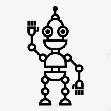 挥舞机器人机器人朋友图标图标