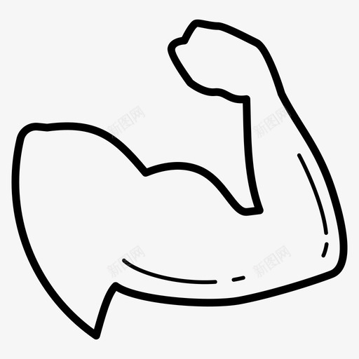 肌肉手臂二头肌图标svg_新图网 https://ixintu.com 二头肌 体操 健身房 医疗线图标 手 手臂 肌肉
