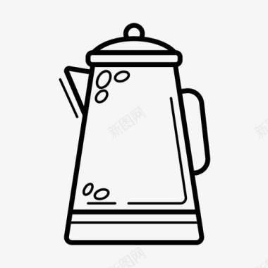 咖啡壶饮料热的图标图标