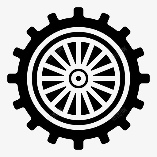 车轮自行车齿轮图标svg_新图网 https://ixintu.com 标志 自行车 车轮 运输 骑乘 齿轮