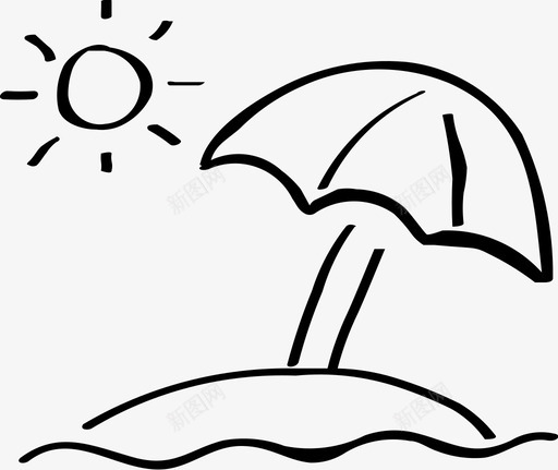 手绘海滩概念手绘太阳图标svg_新图网 https://ixintu.com 太阳 手绘 手绘夏季图标 手绘海滩概念 日落 阳光
