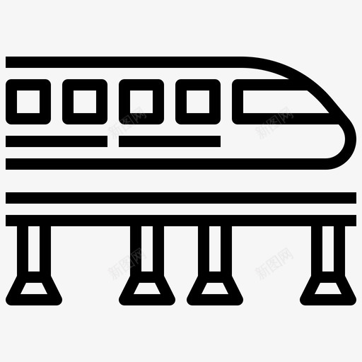 单轨汽车运输图标svg_新图网 https://ixintu.com 单轨 大纲 汽车 车辆 运输