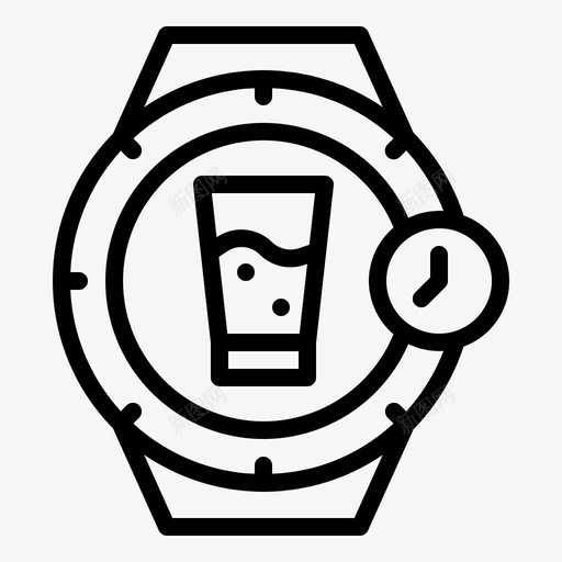 饮酒时间应用程序健康图标svg_新图网 https://ixintu.com 健康 应用程序 手表 时间 智能 设备 饮酒