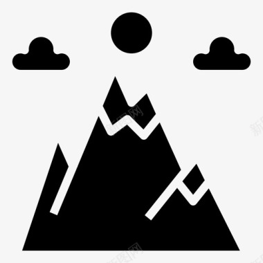 山海拔森林图标图标