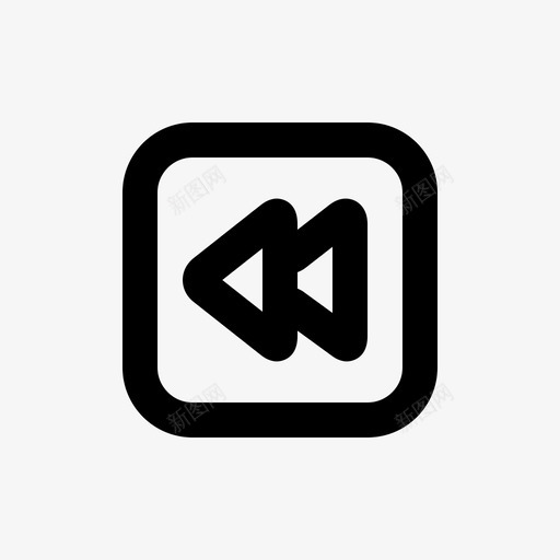 后退按钮左侧图标svg_新图网 https://ixintu.com ui 倒带 后退 多媒体 左侧 按钮 用户界面 线路
