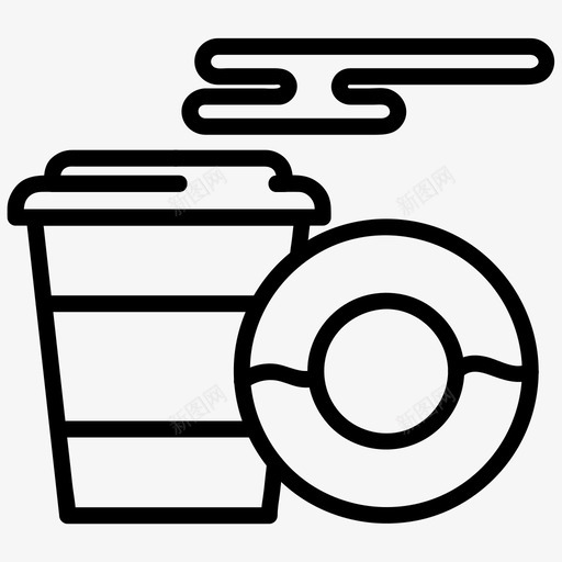 咖啡和甜甜圈饮料杯子图标svg_新图网 https://ixintu.com 咖啡和甜甜圈 杯子 饮料 香槟