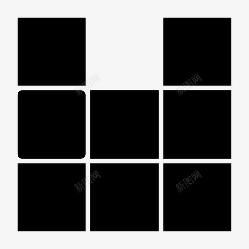 黑色网格129x9瓷砖图标svg_新图网 https://ixintu.com 3x3 9x9 瓷砖 网格 黑色