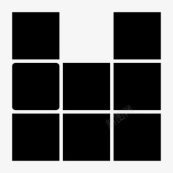 X9黑色网格129x9瓷砖图标高清图片