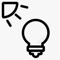太阳灯太阳灯电灯泡图标高清图片