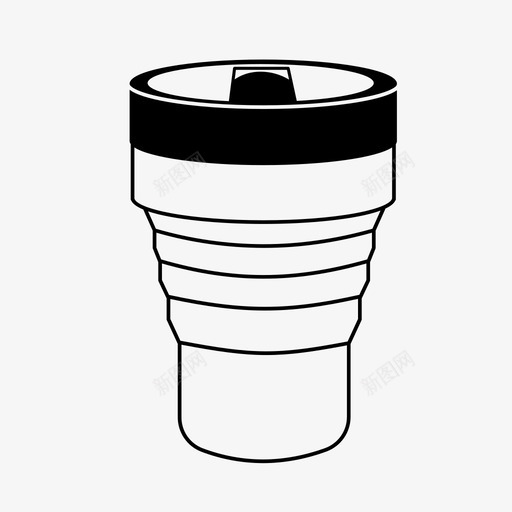 可折叠咖啡杯环保可重复使用图标svg_新图网 https://ixintu.com 使用 储存 可折叠 咖啡杯 旅行 环保 重复