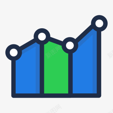 堆积折线图图标