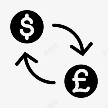 美元兑英镑货币金融业务填充图标图标