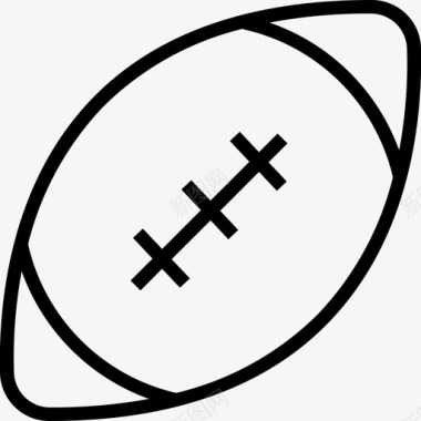 美式足球运动球球轮廓图标图标
