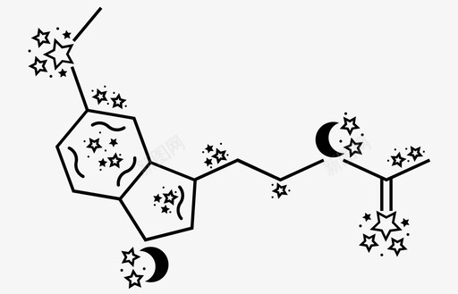 褪黑激素化学激素图标svg_新图网 https://ixintu.com 分子 化学 激素 睡眠 神经递质 褪黑激素