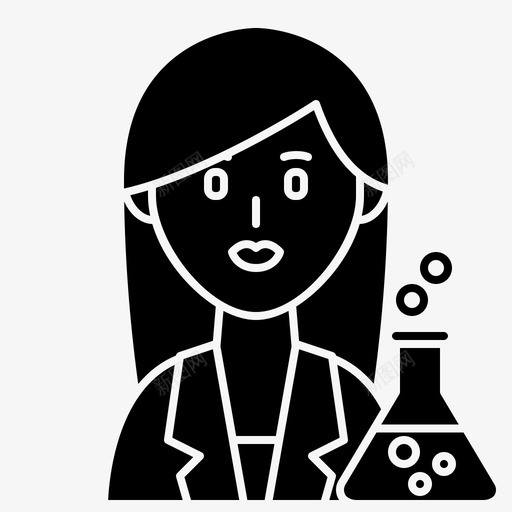 科学家化学家实验图标svg_新图网 https://ixintu.com 化学家 女性 实验 教授 科学家 职业 雕文