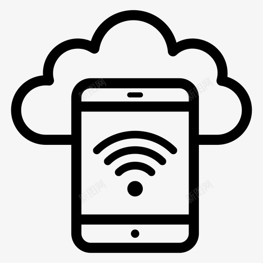 在线云设备云应用程序移动网络图标svg_新图网 https://ixintu.com wifi 在线 应用程序 移动 移动网 络线 网络 设备 连接