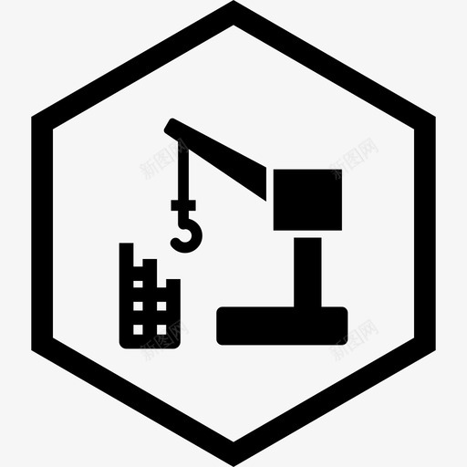 建筑起重机建筑机器图标svg_新图网 https://ixintu.com 建筑 机器 起重机