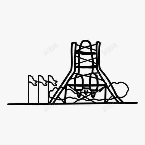 发射场旗帜发射图标svg_新图网 https://ixintu.com 发射 发射场 文明 旗帜 火箭